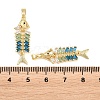 Brass Colorful Cubic Zirconia Pendants KK-E800-05B-G-3