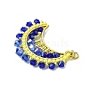 Glass Seed Beaded Moon Pendants PALLOY-MZ00512-01-4