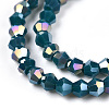 Opaque Solid Color Electroplate Glass Beads Strands EGLA-A039-P2mm-B18-2