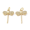 Brass Micro Pave Clear Cubic Zirconia Pendants CU-CBA03AF-08G-02-1