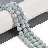 Natural Aquamarine Round Bead Strands G-I155-02-8mm-5