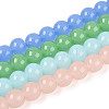 Imitation Jade Glass Beads Strands GLAA-N058-8mm-C01-1