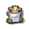 A Cute Yellow Cow Calf in the Milk Pot with Sunflower Silicone Focal Beads SIL-M006-03E-1