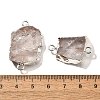 Raw Rough Natural Dyed Quartz Crystal Links Connector Charms G-K189-04S-06-3