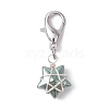 Copper Wire Wrapped Electroplated Glass Star Pendant Decoration HJEW-JM01487-01-3