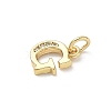 Brass Micro Pave Cubic Zirconia Charms KK-I382-03G-G-2