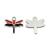 Dragonfly Antique Silver Tone Alloy Enamel Pendants ENAM-N038-14A-1