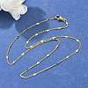 Brass Curb Chains with Heart Necklace for Women NJEW-P265-36G-4