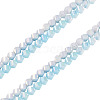 2Strands 2 Colors Anti-Tarnish Electroplate Glass Beads Strands GLAA-TA0003-78-2