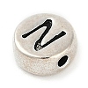 925 Sterling Silver Flat Round with Letter Beads LS-STER-G044-01AS-N-2