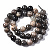Natural Black Sunstone Beads Strands G-N328-48B-01-2