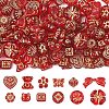 120Pcs 12 Styles Plating Acrylic Beads OACR-YW0004-26-1