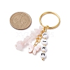 Alloy Enamel Acrylic with Natural Rose Quartz Keychain KEYC-JKC00806-04-3