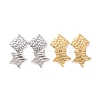304 Stainless Steel Rhombus with Star Dangle Stud Earrings for Women EJEW-G328-14-1