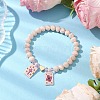 Glass Faceted Rondelle Beaded Stretch Bracelets for Women BJEW-MZ00065-03-2