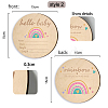 2Pcs 2 Style Double-face Printed Wooden Baby Photo Props DJEW-WH0601-001-3