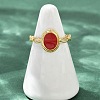 Oval 304 Stainless Steel Enamel Cuff Rings for Women RJEW-G355-01G-5
