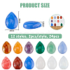 24Pcs 12 Styles Natural & Synthetic Mixed Gemstone Cabochons G-FH0002-53-2