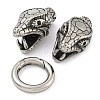 Tibetan Style 304 Stainless Steel Spring Gate Rings FIND-Z046-06AS-05-1