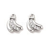 Brass Micro Pave Clear Cubic Zirconia Charms KK-C054-12P-1