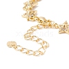 Clear Cubic Zirconia Pentagram Star Link Chains Bracelet BJEW-I301-14G-4