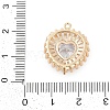 Brass Micro Pave Cubic Zirconia with Glass Pendants KK-Q026-20G-3