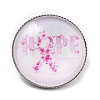 Breast Cancer Awareness Ribbon Glass Brooches JEWB-L019-01D-1