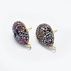 Natural Tourmaline Stud Earring Findings RB-L031-27-2