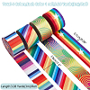 WADORN 4 Rolls 4 Styles 3M Double Face Printed Polyester Ribbons SRIB-WR0001-05-2