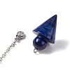 Mixed Gemstone Cone Dowsing Pendulum Pendants G-G983-04P-5
