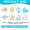 ARRICRAFT 40Pcs 8 Styles Ocean Theme Transparent Resin Cartoon Pendants RESI-AR0001-44-2