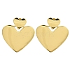 Brass Heart Stud Earrings EJEW-K293-13G-1