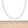 2Pcs 2 Styles Two Tone 304 Stainless Steel Bar Link Chain Necklaces for Women NJEW-JN05962-5