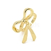 Rack Plated Brass Bowknot Open Cuff Ring for Women RJEW-Z039-16G-1