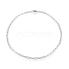 304 Stainless Steel Paperclip Chain Necklace NJEW-M183-04P-2