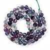 Natural Rainbow Fluorite Beads Strands G-T140-22A-3