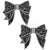 CHGCRAFT 2Pcs Resin Rhinestone Bowknot Shoes Charms FIND-CA0004-74-1