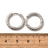 Non-Tarnish 304 Stainless Steel Grooved Hoop Earrings EJEW-M218-01B-P-3