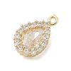 Brass Micro Pave Clear Cubic Zirconia Charms KK-B130-01G-02-2