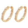 Rack Plating Brass Clear Cubic Zirconia Hoop Earrings EJEW-M090-01G-05-4