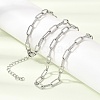 4MM 304 Stainless Steel Textured Paperclip Chain Necklaces for Man and Women SA-CBAB767-10P-1