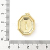 Brass Micro Pave Clear Cubic Zirconia Pendants KK-B141-48G-02-3