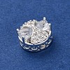 Rack Plating Brass Micro Pave Cubic Zirconia Beads KK-Z082-04S-2