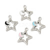 Rack Plating Alloy Rhinestone Pendants PALLOY-O106-27P-1