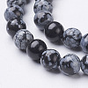 Natural Snowflake Obsidian Beads Strands GSR6mmC009-2