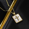 Brass Micro Pave Clear Cubic Zirconia Pendant Necklaces NJEW-C071-05B-G-3