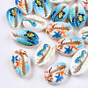 Printed Natural Cowrie Shell Beads SHEL-S266-21-1