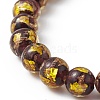 Handmade Gold Sand Lampwork Beads Strands LAMP-I026-09-3