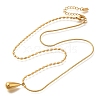 Ion Plating(IP) 304 Stainless Steel Teardrop Pendant Ball Chain & Snake Chain Necklaces for Women NJEW-F328-12G-2