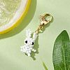 Rabbit & Carrot Glass Seed Beaded Pendant Decorations HJEW-MZ00141-4